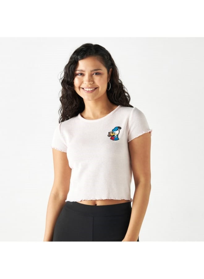 SP Characters Donald Duck Applique Detail Crop T-shirt  - Image 3