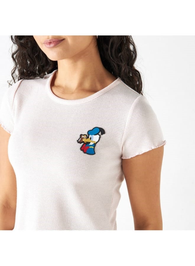 SP Characters Donald Duck Applique Detail Crop T-shirt  - Image 2