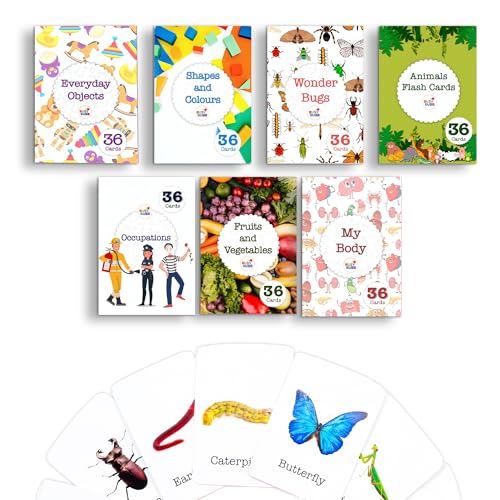 Busy Bubb - Set of 7 Concepts Flash Cards | Learn with Fun | Montessori Education Toys | Age Group: 1-8 Years | Water Resistant & Non-Tearable Cards - Image 1