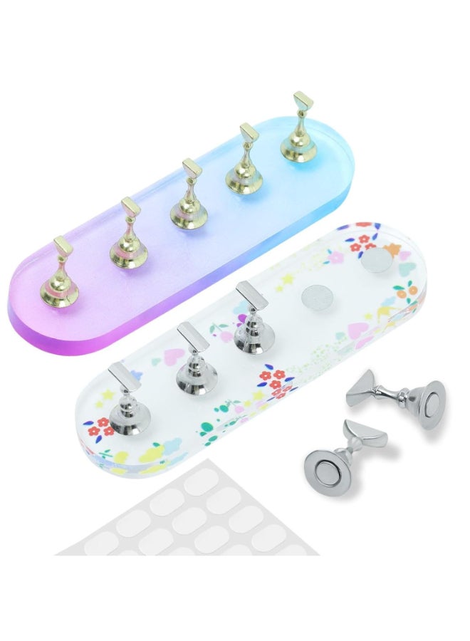 Ruetail Ruteail Nail Art Display Stand 2 Sets 100 Pcs Reusable Stickers Magnetic DIY Beginner Salon Supplies - Image 2