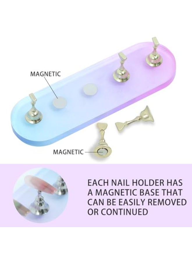 Ruetail Ruteail Nail Art Display Stand 2 Sets 100 Pcs Reusable Stickers Magnetic DIY Beginner Salon Supplies - Image 3