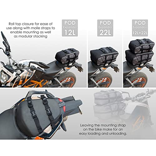 ViaTerra Polyester POD 22L 100% Waterproof Motorcycle Tail Bag I Perfect Travel & Storage Solution for Motorbikes (Grey) - Image 5