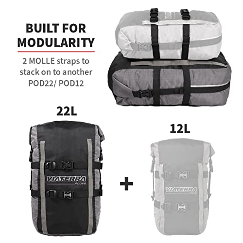 ViaTerra Polyester POD 22L 100% Waterproof Motorcycle Tail Bag I Perfect Travel & Storage Solution for Motorbikes (Grey) - Image 4