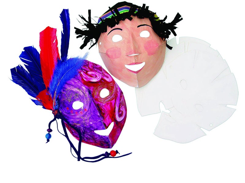 Roylco R52076 EasytoDecorate Folding Fun Mask 814 x 1012 Size 05 Height 825 Width 105 Length Pack of 40 - Image 2