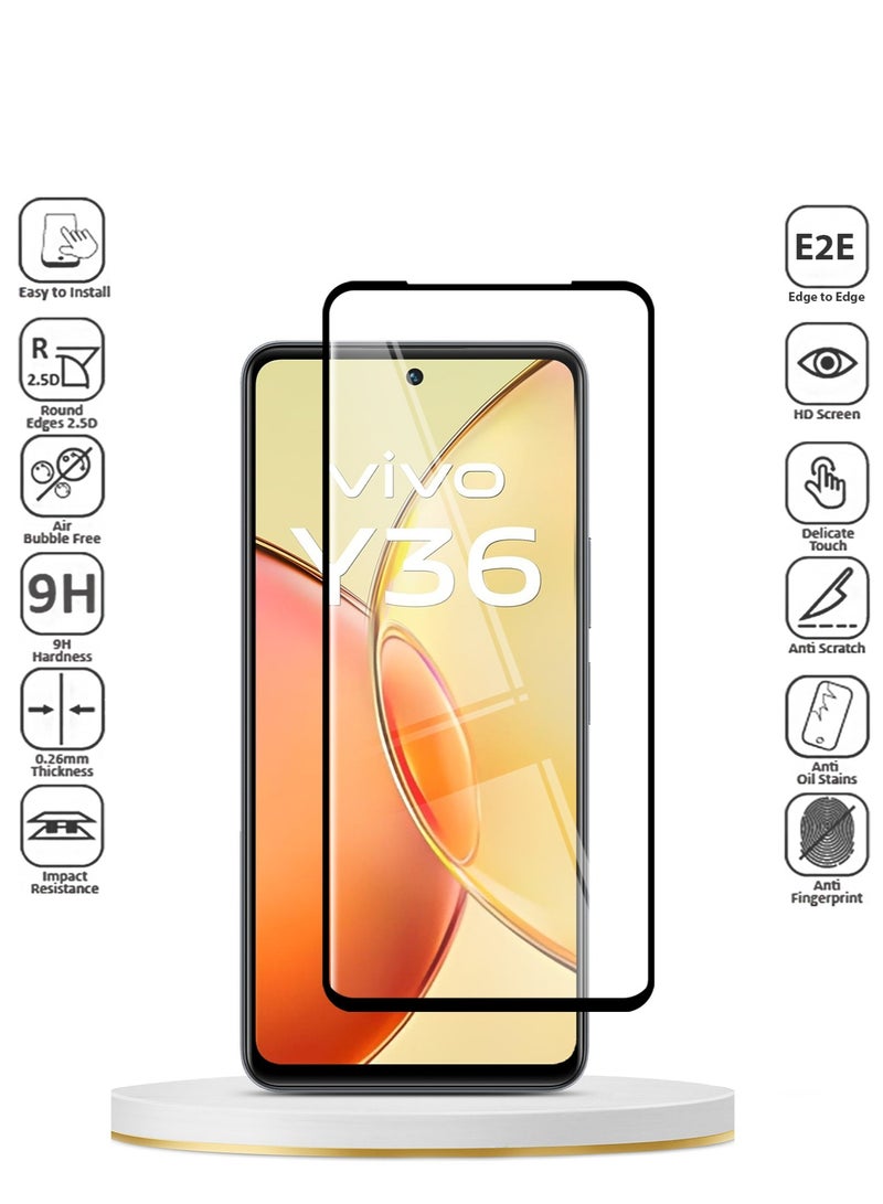 Techie حزمة كومبو 2 في 1 لحافظة Vivo Y36 5G وواقي الشاشة - حافظة TPU شفافة مع واقي شاشة زجاجي مقسى HD - Image 2