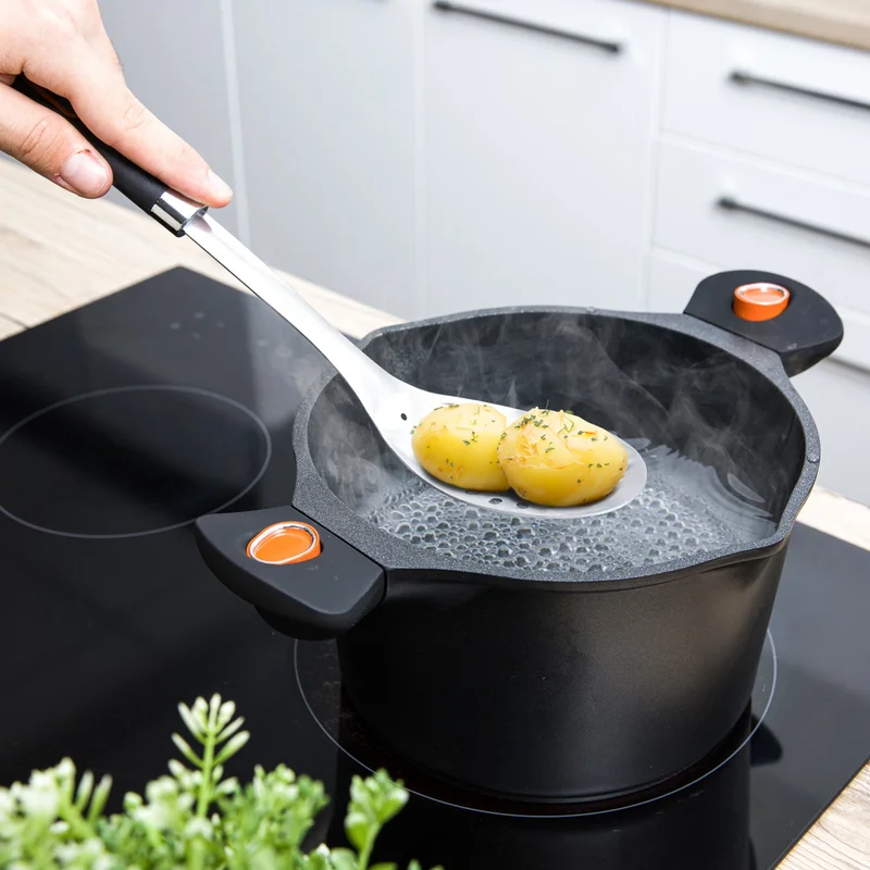Simply Kitchen  Steel Slotted Spoon-34X7Cm  | Best Price UAE