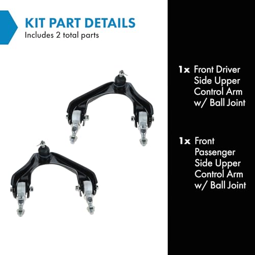 TRQ Front Upper Control Arm with Ball Joint Set Compatible with 1997-1999 Acura CL 1994-1997 Honda Accord 1995-1998 Odyssey 1996-1999 Isuzu Oasis - Image 2