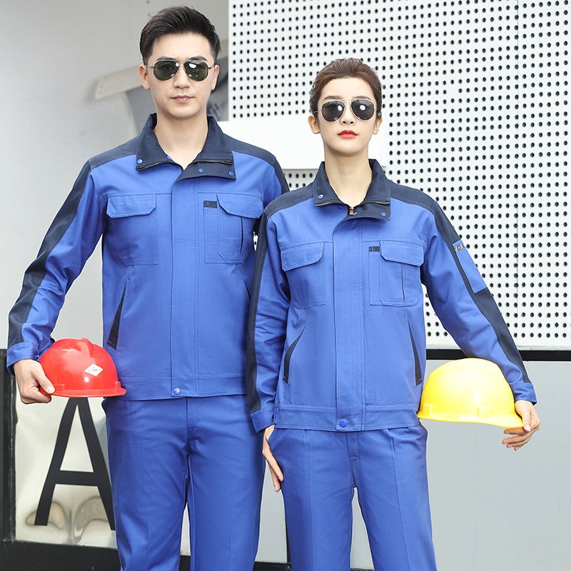 All-Cotton Work Clothes Suit Autumn Long-Sleeved Workshop Factory Clothes Coal Mine Construction Work Clothes Men'S And Women'S Work Clothes Embroidered Work Clothes - Image 3