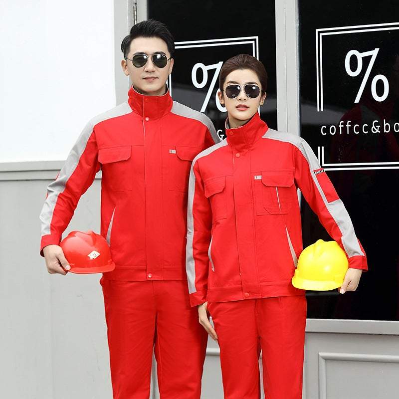 All-Cotton Work Clothes Suit Autumn Long-Sleeved Workshop Factory Clothes Coal Mine Construction Work Clothes Men'S And Women'S Work Clothes Embroidered Work Clothes - Image 5