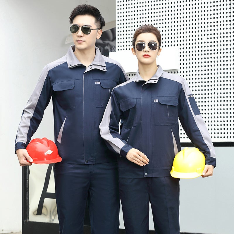 All-Cotton Work Clothes Suit Autumn Long-Sleeved Workshop Factory Clothes Coal Mine Construction Work Clothes Men'S And Women'S Work Clothes Embroidered Work Clothes - Image 4