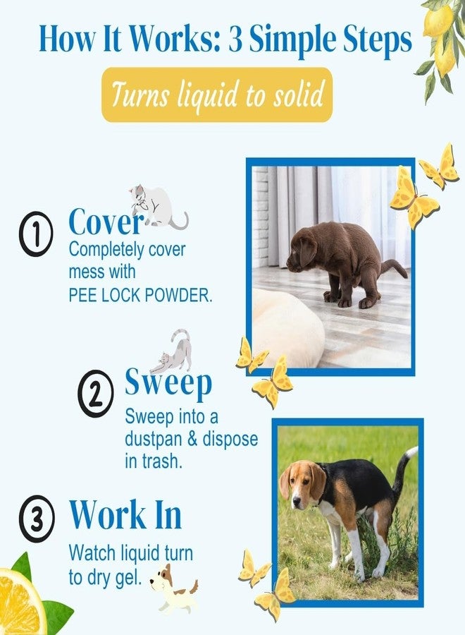 BONES N PAWS Super Absorbent Pee Lock Powder 300 g | Solidifies Dog & Cat Urine, Vomit, Diarrhea & Pet Waste | Odor Control Pet Cleaner | Easy Clean, Non Toxic - Image 5