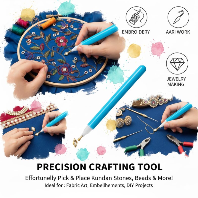 Cartol Jewellery Making Kit for Girls | Jewel Making Kit with Plier, Cutter, Glue, OHP Sheets, Wax Sheets & Stone Picking Pen | Jewelry Making Materials materials for Earrings, Pendants, Beads, Chains & Crafts (Starter Kit) - Image 4