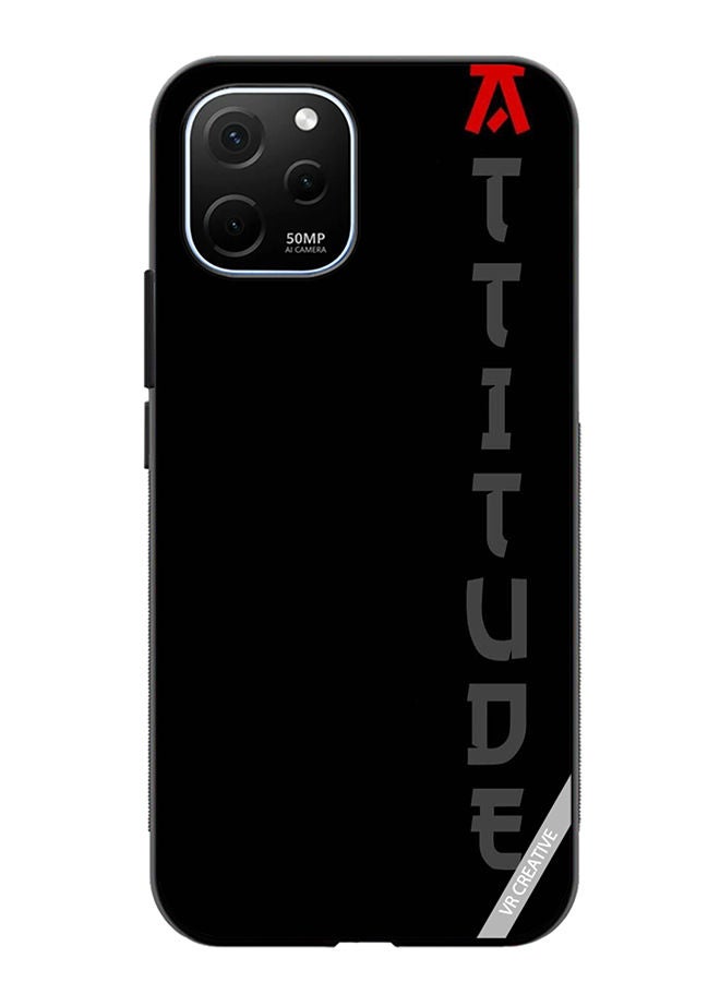 VR CREATIVE Protective Case Cover For Huawei Enjoy 50z Black With Text Design Multicolour - Image 1