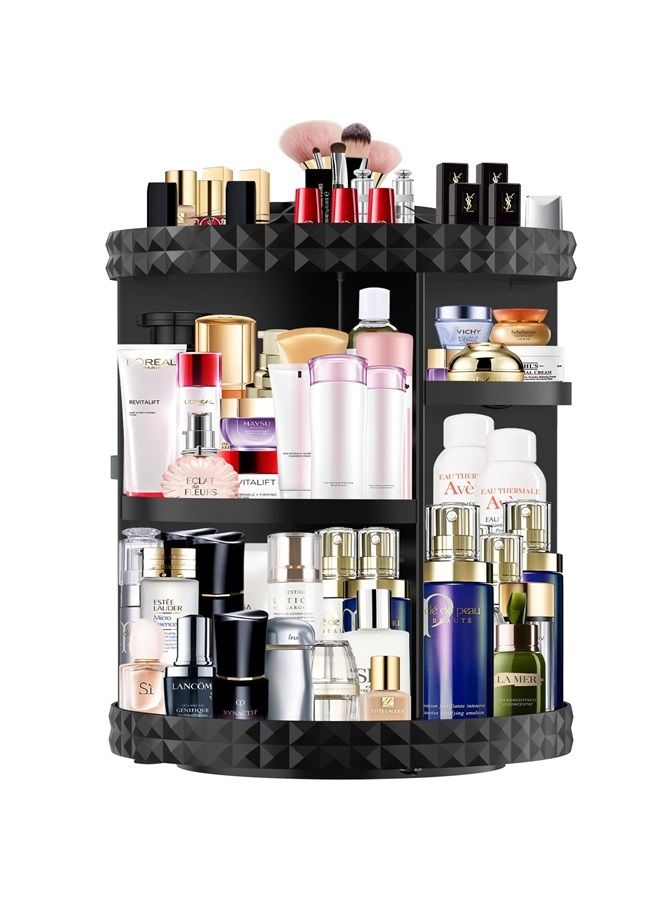 Miserwe Makeup Organizer 360 Degree Rotating 7 Adjustable Layers Large Capacity Cosmetic Organizer Transparent Make Up Organizers and Storage