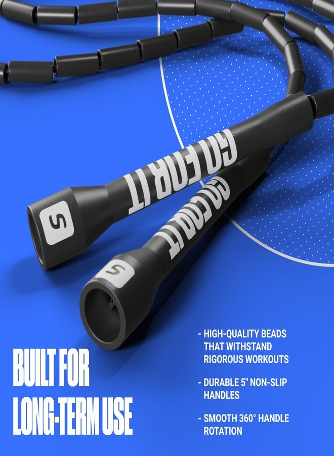 Sportbit Beaded Jump Rope - Tangle-free Adjustable Jump Ropes for Fitness - Lightweight Skipping Rope for Women, Men - Speed Jump Rope for Workout, Athletics, Crossfit, Women Exercise - Image 2