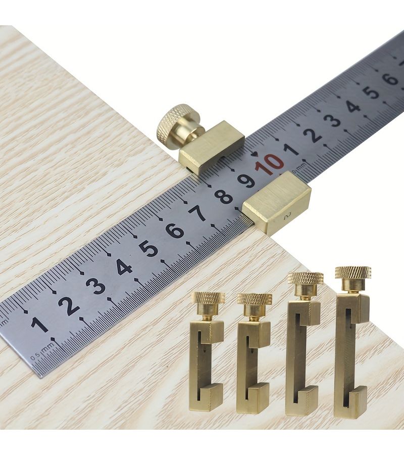 Woodworking Steel Positioning Block 36 5mm Brass Limit Locator - Image 1