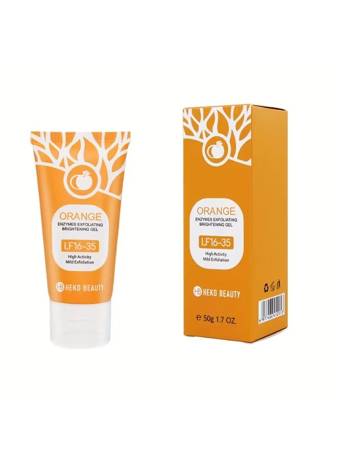 HEKO BEAUTY Orange Enzymes Exfoliating Brightening Gel - Chemical for Sensitive Beige, Mild Fruit-Based Formula with Alpha Hydroxy Acid (AHA), Paraben & Sensitive-Free, &, All Beige Types (Before & After Glow) - Image 3