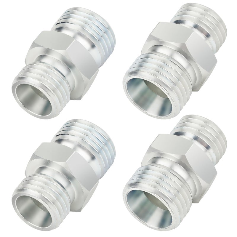 ANCIMOON 4PCS M14 to M16 Hydraulic Adapter Fittings for Mini Excavator Hose Connect Light DIN style - Image 2