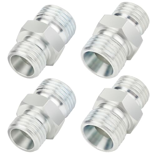 ANCIMOON 4PCS M14 to M16 Hydraulic Adapter Fittings for Mini Excavator Hose Connect Light DIN style - Image 1