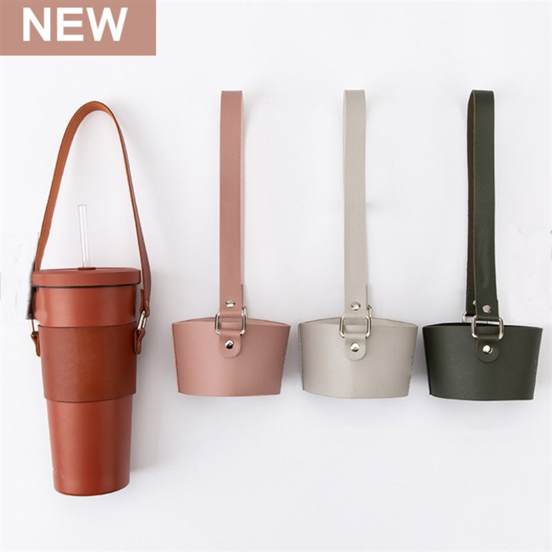 Spot Large Capacity Heat Preservation Cold Ice Cup Cover Portable Stainless Steel Cup Cover Leather Beverage Cup Cover - Image 2