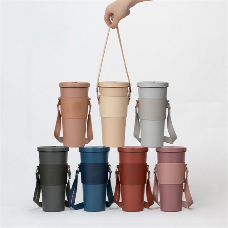 Spot Large Capacity Heat Preservation Cold Ice Cup Cover Portable Stainless Steel Cup Cover Leather Beverage Cup Cover - Image 3