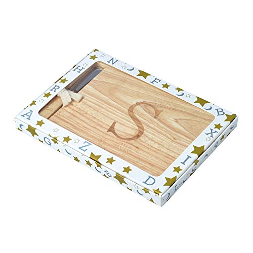 Miicol Wood Charcuterie Board, Monogram Cheese Board 10 Inch, Personalized Initial Cutting Board with Spreader, Unique Housewarming Gift, Ideal for Kitchen, Home, Letter S - Image 4