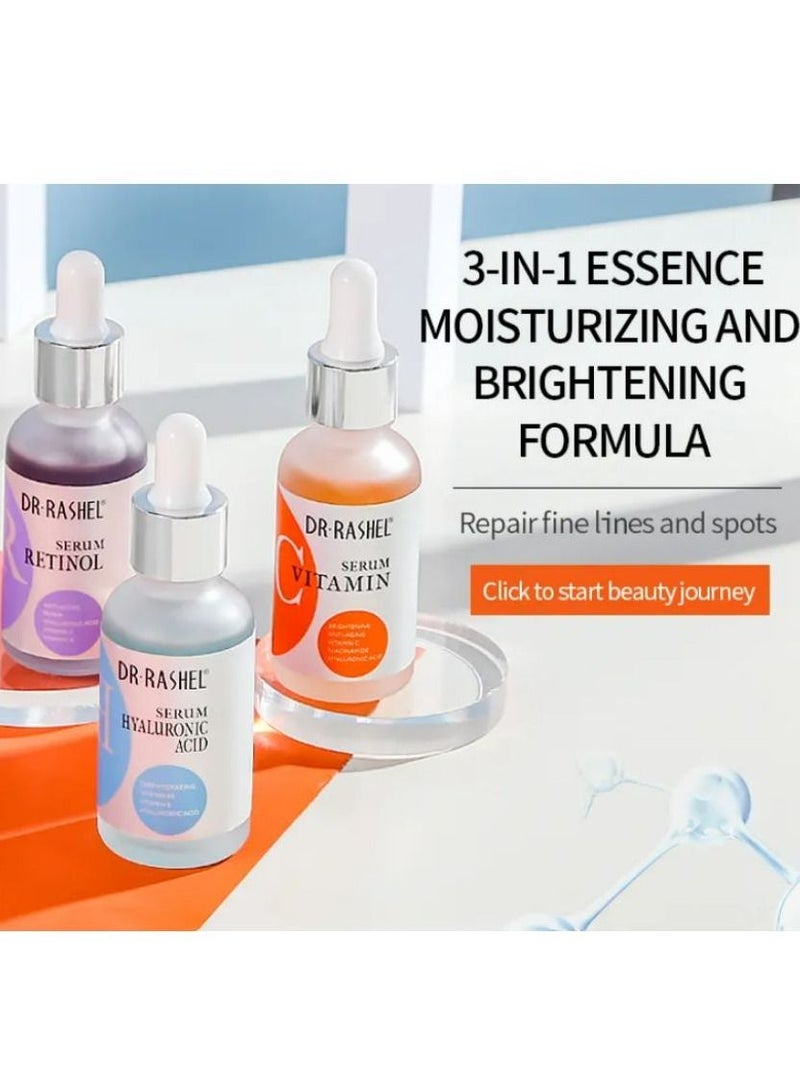 RASHELL Complete facial  serum set Vitamin C  Serum, Hyaluronic  Acid Serum, Retinol  serum 3 pack - Image 5