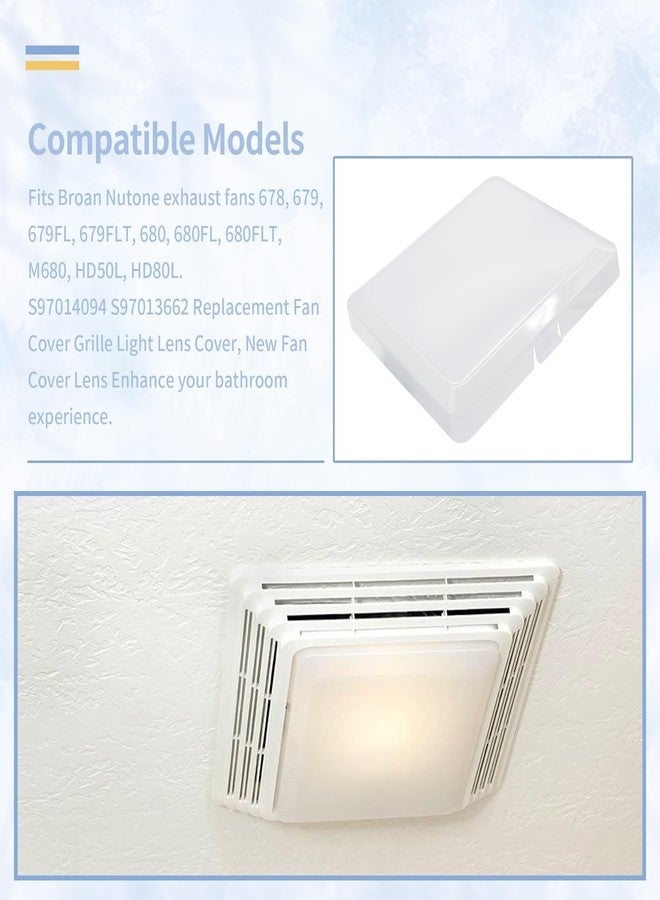 yrjns S97014094 Bathroom Fan Cover Lens Replace for S97013662 S97014094 Compatible with Broan Nutone 655, 656, 657, 659, 695, HFL695, 696 Bathroom Fan Cover Lens - Image 4