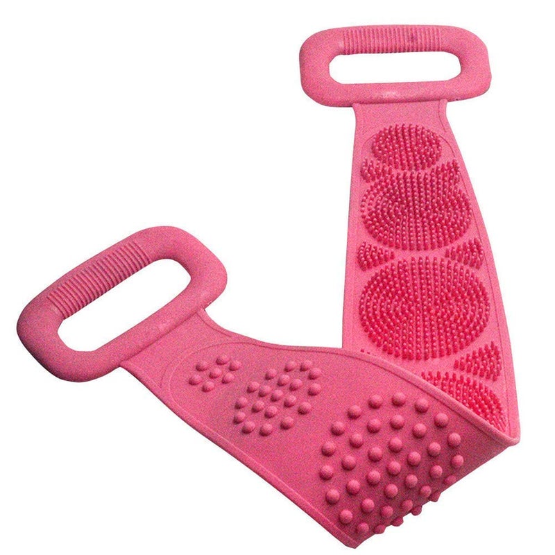 إسكدنيا Body Back Scrubber for Exfoliation and Bathing Silicone Body Back Scrubber Double Side Bathing Brush for Skin Deep Cleaning Massage Dead Skin Removal Exfoliating Belt for Shower Body Brush for Bathi - Image 1