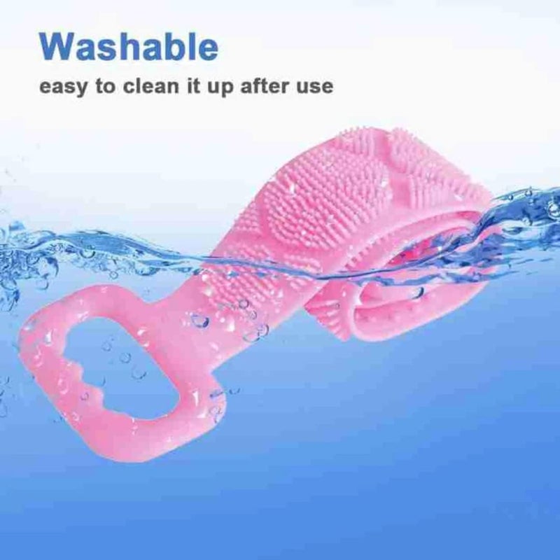 إسكدنيا Body Back Scrubber for Exfoliation and Bathing Silicone Body Back Scrubber Double Side Bathing Brush for Skin Deep Cleaning Massage Dead Skin Removal Exfoliating Belt for Shower Body Brush for Bathi - Image 3