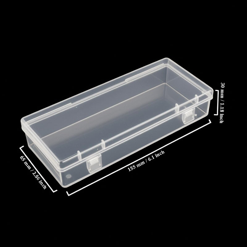 Thintinick 6 Pack Rectangular Clear Plastic Storage Containers Box with Hinged Lid for Beads and Other Small Craft Items (6.1 x 2.56 x 1.18 inch) - Image 2