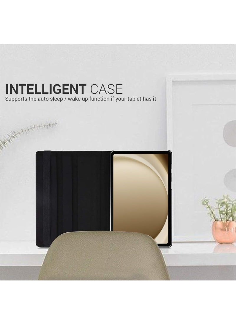Samsung Galaxy Tab A9 Plus 11 inch Case (2023) - 360° Rotating Folio Cover, Black - Image 3