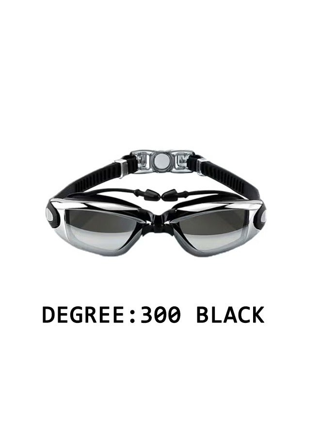 Generic Anti Fog,Anti UV,Myopia,All-around Swimming Goggles,Suitable for Men Women Teenagers Children (Degree: 300 Black)  - Image 2