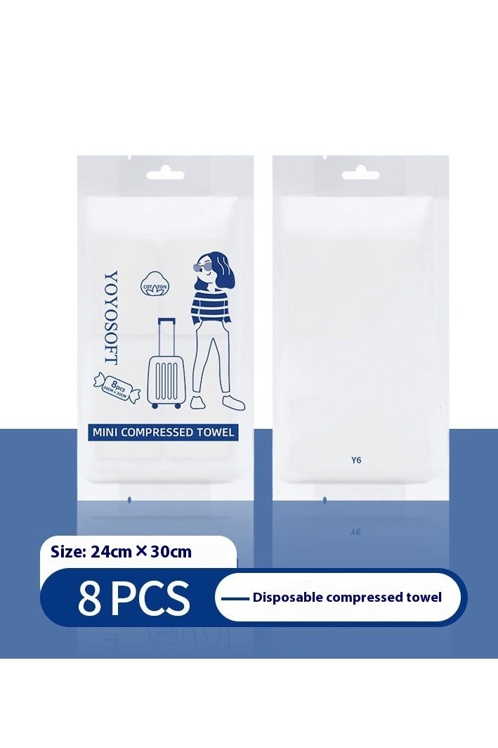 SISGL مجموعة مناشف استحمام قابلة للاستخدام مرة واحدة تعبئة فردية منشفة استحمام 70x140 سم ومنشفة وجه 24x30 سم منشفة جسم محمولة من القطن النقي للبشرة الحساسة ومثالية للحمام وصالة الألعاب الرياضية والفندق والسبا - Image 2