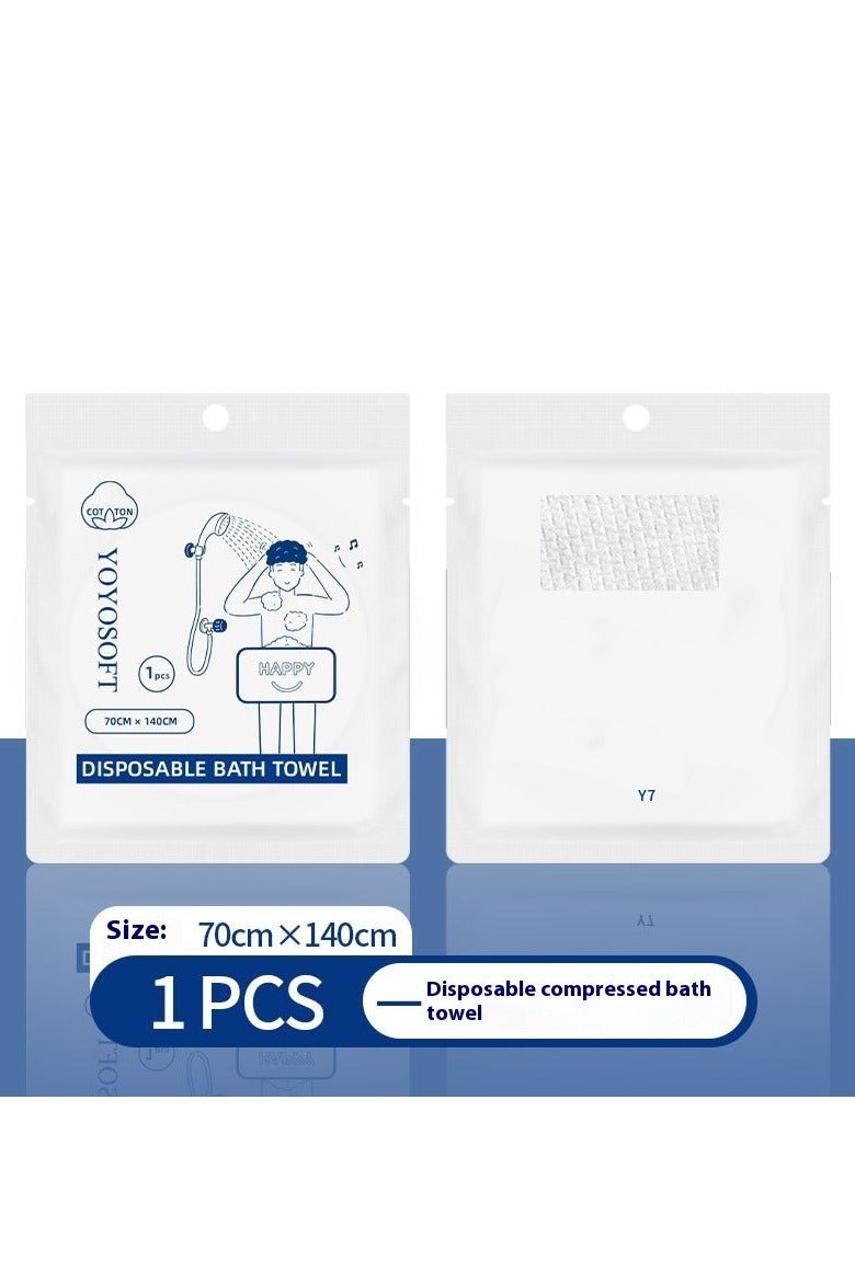 SISGL مجموعة مناشف استحمام قابلة للاستخدام مرة واحدة تعبئة فردية منشفة استحمام 70x140 سم ومنشفة وجه 24x30 سم منشفة جسم محمولة من القطن النقي للبشرة الحساسة ومثالية للحمام وصالة الألعاب الرياضية والفندق والسبا - Image 3