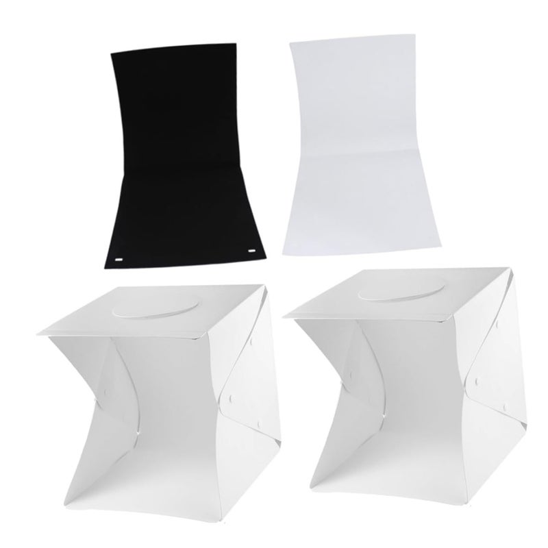 Lurrose Portable Photo Light Box Kit with LED and Backgrounds for Jewelry Cosmetics - Image 2