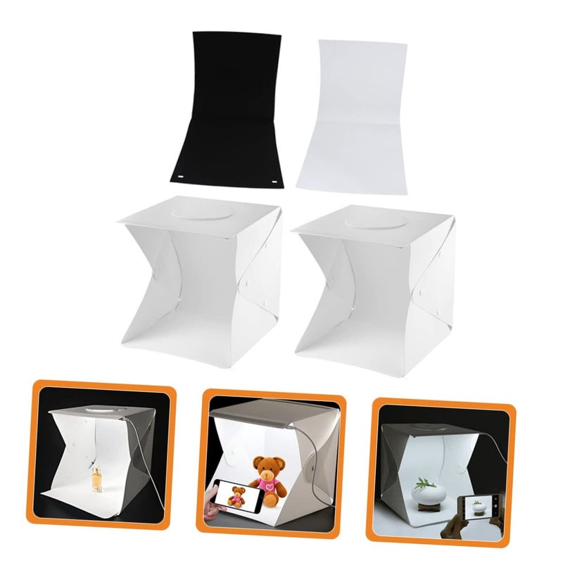 Lurrose Portable Photo Light Box Kit with LED and Backgrounds for Jewelry Cosmetics - Image 5