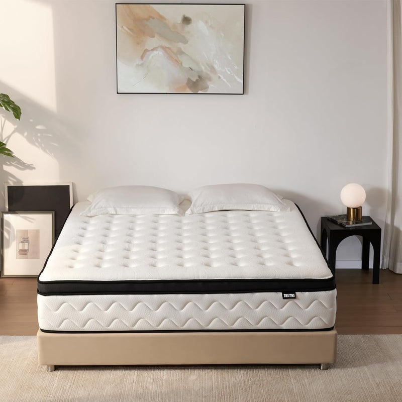 Hybrid Mattress in a Box, Gel Memory Foam, Independent Pocket Springs, High Elasticity and Pressure Relief Design, Breathable and Soft, Medium Hardness - Image 3