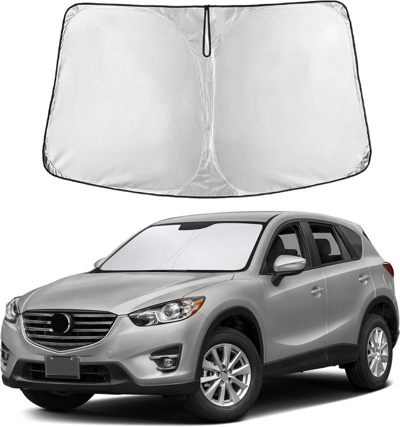 ظلة زجاج أمامي مخصصة من EcoNour لسيارة Mazda CX-5 2013–2016 | حاجب حرارة وأشعة فوق بنفسجية للنافذة الأمامية لسيارة SUV مدمجة | غطاء شمس متعدد الطبقات قابل للطي - Image 1