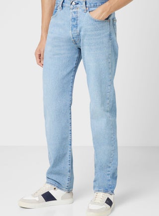 Mid Wash Relaxed Fit Jeans