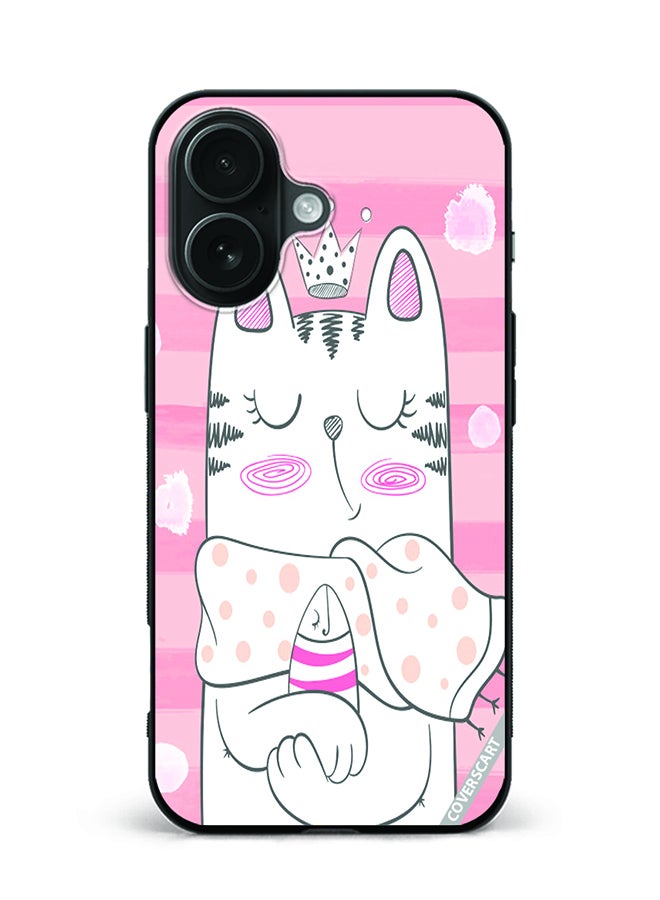 COVERSCART Protective Case Cover For Apple iPhone 16 Lady Cat Design Multicolour