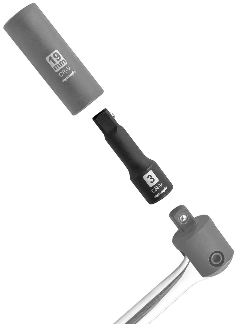 EPAuto 1/2-Inch Drive Impact Socket Extension Bar Set, Cr-V, 3 Pieces - Image 4