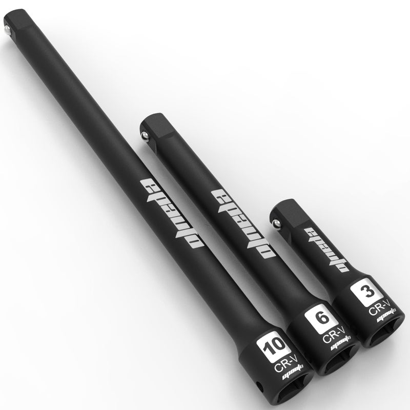 EPAuto 1/2-Inch Drive Impact Socket Extension Bar Set, Cr-V, 3 Pieces - Image 1