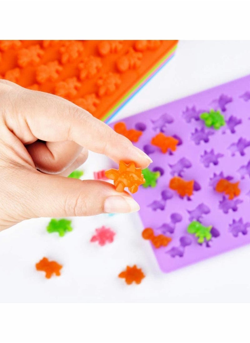 Y&D - Dinosaur Candy Molds Gummy Molds, Regular and Mini size Silicone Chocolate Nonstick Set of 4 Including Triceratops T-Rex Stegosaurus Brontosaurus - Image 1