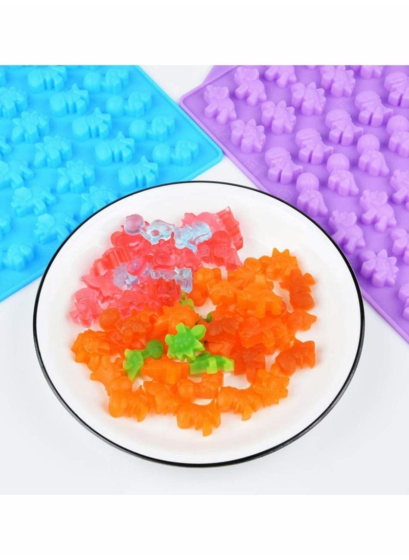 Y&D - Dinosaur Candy Molds Gummy Molds, Regular and Mini size Silicone Chocolate Nonstick Set of 4 Including Triceratops T-Rex Stegosaurus Brontosaurus - Image 1