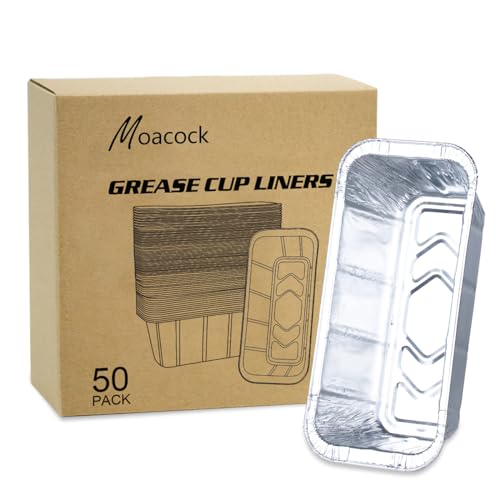 MOACOCK 50Pack Drip Pan Compatible for Blackstone Griddles 28 & 36 & 30 & 22 & 17 Inches, Aluminum Foil Grease Drip Pans, Grill Grease Tray Griddle Accessories - Image 1