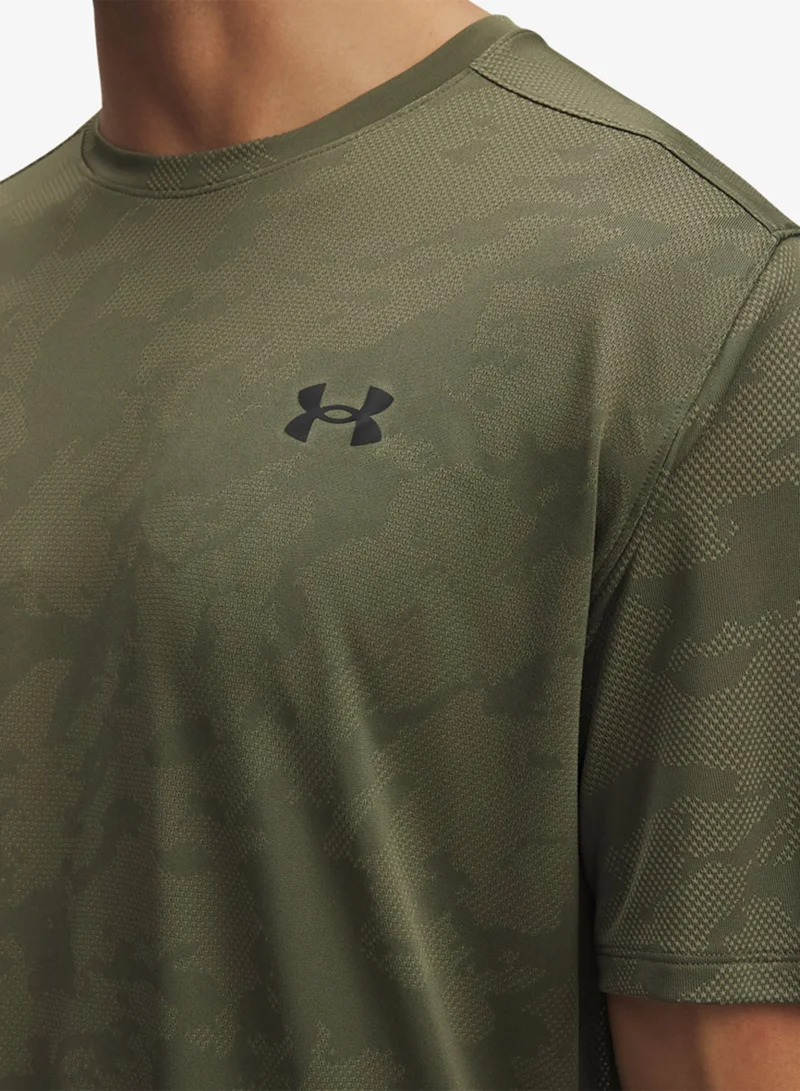 Under Armour Marine OD Green /  / Black Tech Vent Jacquard T-Shirt for Men | Best Price UAE