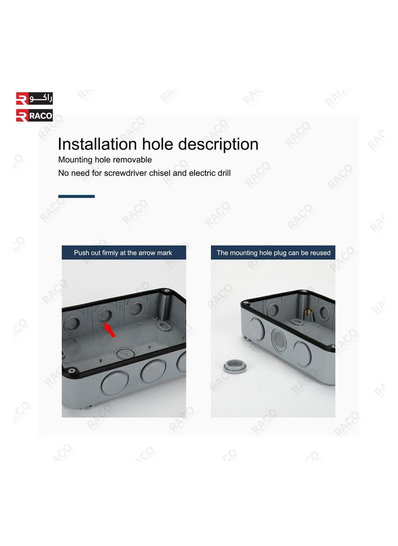 RACO RACO Waterproof Socket Extension Board | Heavy-Duty Cable Power Cord Socket Cover | IP66 Rated 13A UK Plug,220-250V Socket, Ideal for Various Outdoor Uses 5 Meter, Double Socket  - Image 5