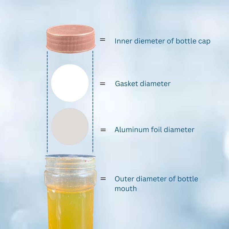 Smartpack Induction Wad for Packing PET (Transparent) Plastic Jars Bottle | Sealing Wad | Jar Packing Wad | Paperboard with Silver Foil | Two Piece Seal Liner | PET type Size 35MM with 500Piece - Image 4