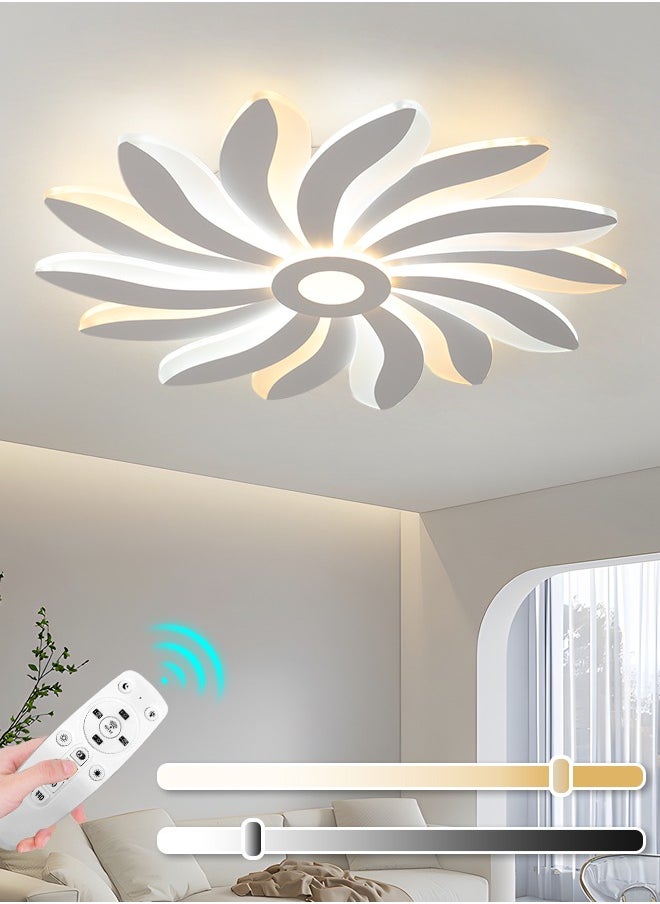 YATAI LIGHTING Modern LED Ceiling Light, Dimmable Round Remote Control Ceiling Lamp, Adjustable Color Temperature (3000K-6000K), Modern Ceiling Light Fixture for Living Room, Bedroom, and Corridor,121W 